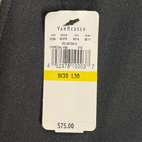 Van Heusen Men Flat Front Stretch Waist Wrinkle Free Stain Shield Pant 30x30 - Picture 4 of 11